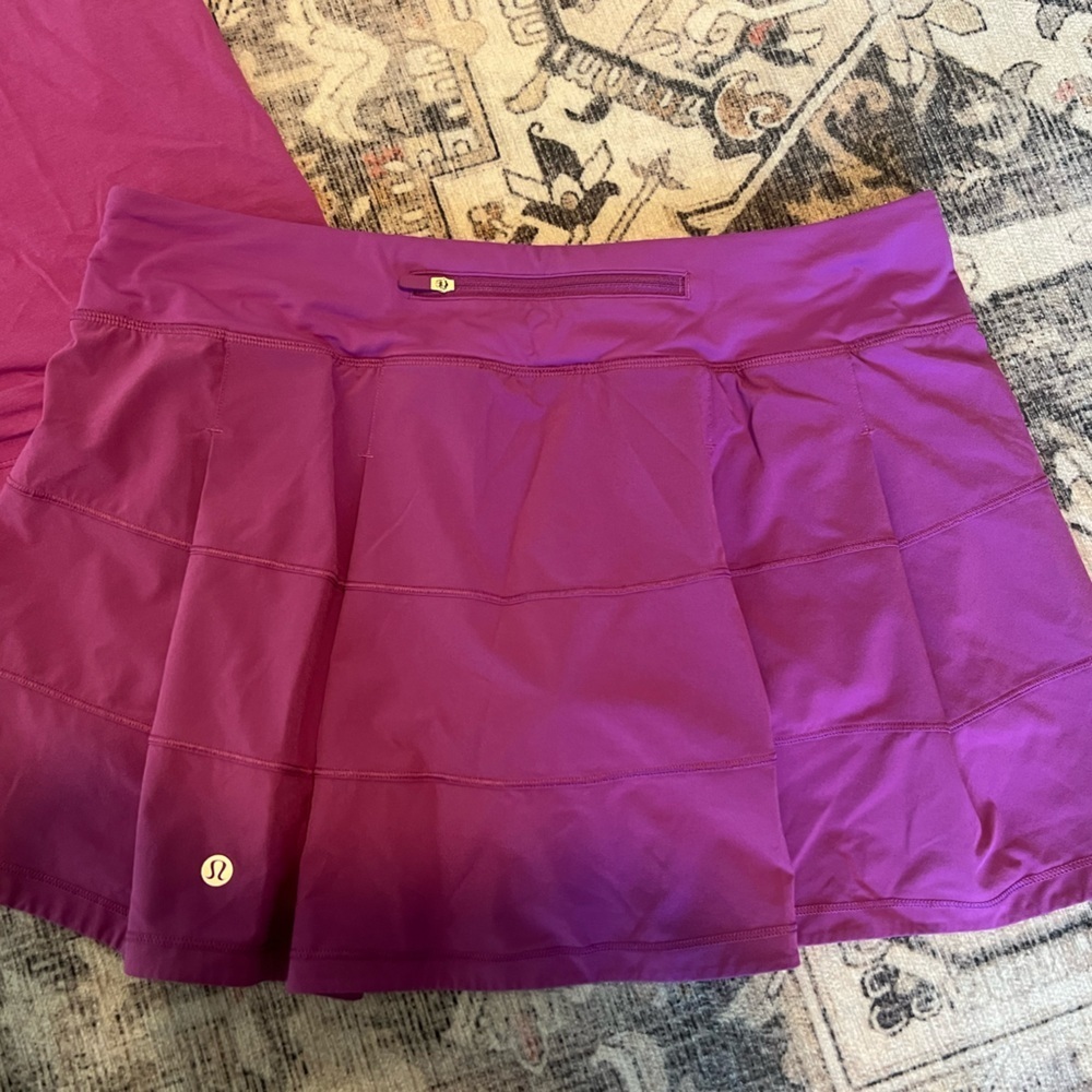 lululemon athletica Purple Tennis skirt and Tee Set - Picture 2 of 6